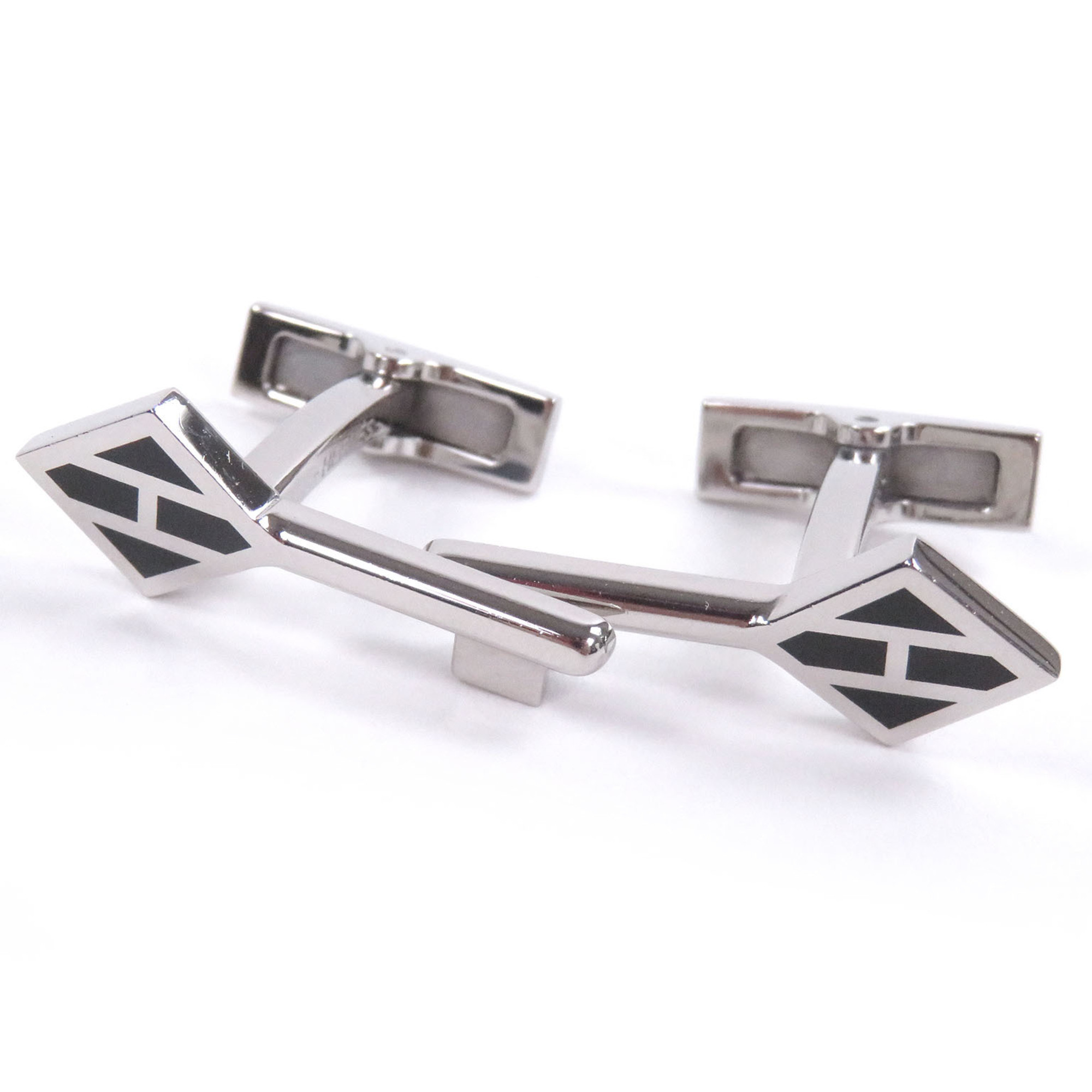Hermes Cle H Logo Key Motif Cufflinks, Silver & Black, Made In France, Men's ...